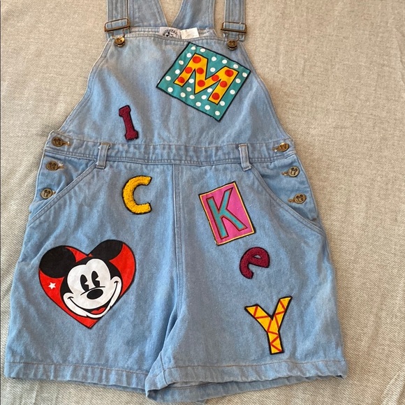 Disney Blue Mickey Mouse Women's Jeans Overalls - Picture 1 of 15